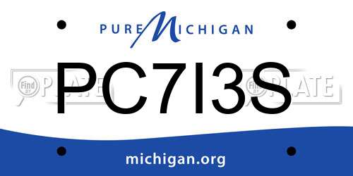 PC7I3S Michigan License Plate