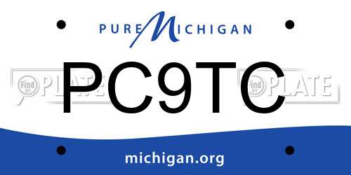 PC9TC Michigan License Plate