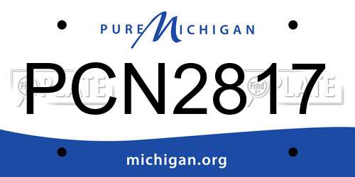 PCN2817 Michigan License Plate