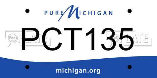 PCT135 Michigan License Plate