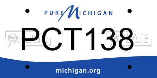 PCT138 Michigan License Plate