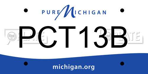 PCT13B Michigan License Plate