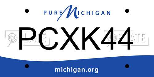 PCXK44 Michigan License Plate