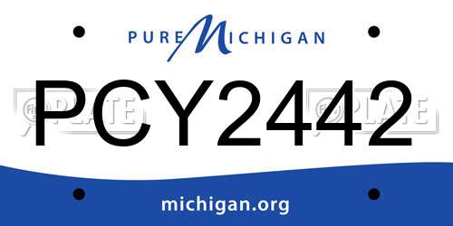 PCY2442 Michigan License Plate