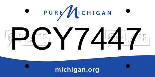 PCY7447 Michigan License Plate