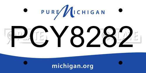 PCY8282 Michigan License Plate