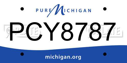 PCY8787 Michigan License Plate