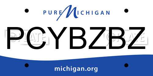 PCYBZBZ Michigan License Plate