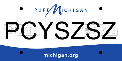 PCYSZSZ Michigan License Plate
