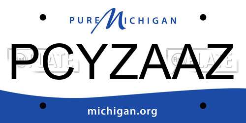 PCYZAAZ Michigan License Plate