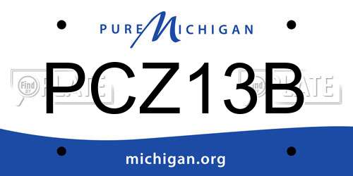 PCZ13B Michigan License Plate