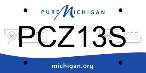 PCZ13S Michigan License Plate