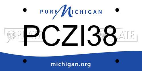 PCZI38 Michigan License Plate