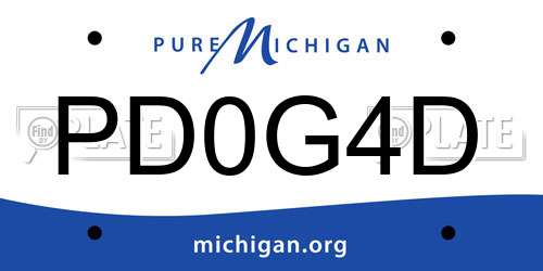 PD0G4D Michigan License Plate