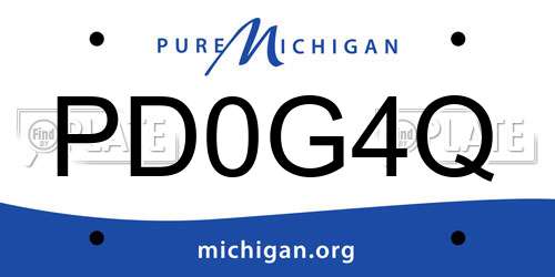 PD0G4Q Michigan License Plate