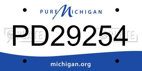 PD29254 Michigan License Plate
