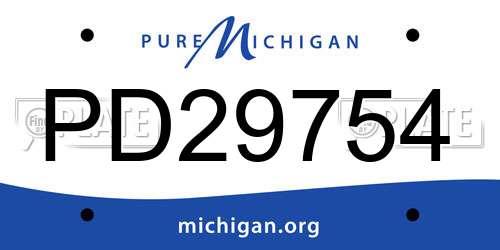 PD29754 Michigan License Plate