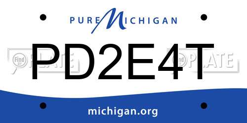 PD2E4T Michigan License Plate