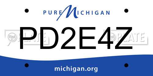 PD2E4Z Michigan License Plate