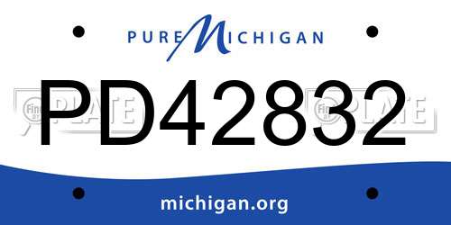 PD42832 Michigan License Plate