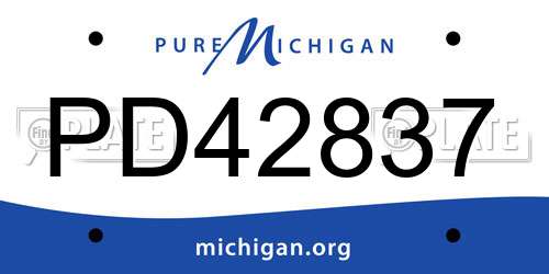 PD42837 Michigan License Plate