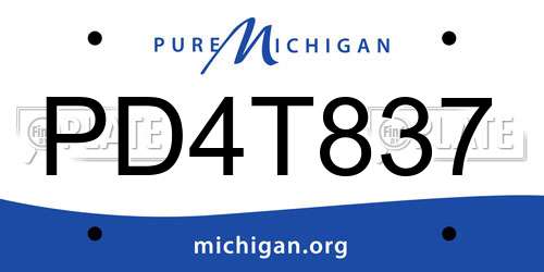 PD4T837 Michigan License Plate