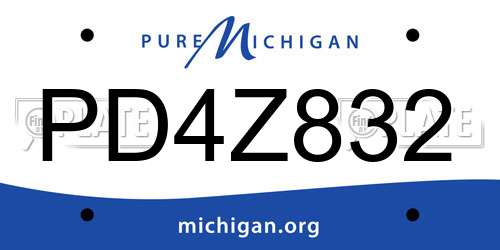 PD4Z832 Michigan License Plate