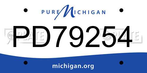 PD79254 Michigan License Plate