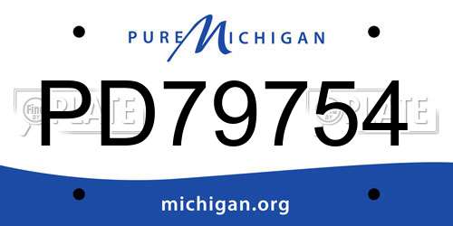 PD79754 Michigan License Plate