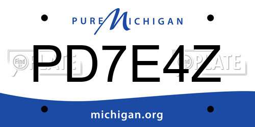 PD7E4Z Michigan License Plate