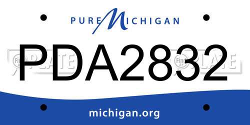 PDA2832 Michigan License Plate