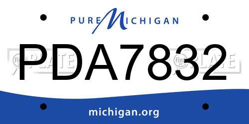 PDA7832 Michigan License Plate