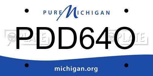 PDD64O Michigan License Plate