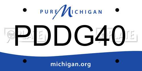 PDDG40 Michigan License Plate