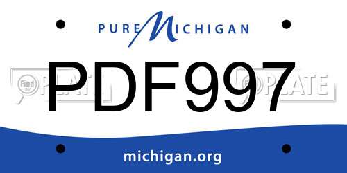 PDF997 Michigan License Plate