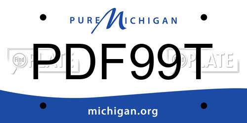 PDF99T Michigan License Plate