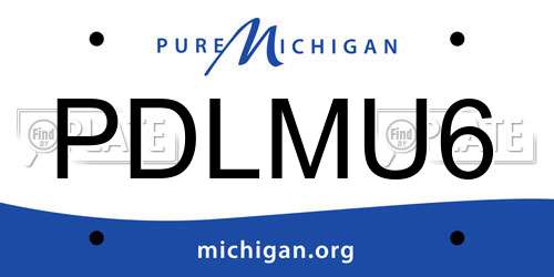 PDLMU6 Michigan License Plate