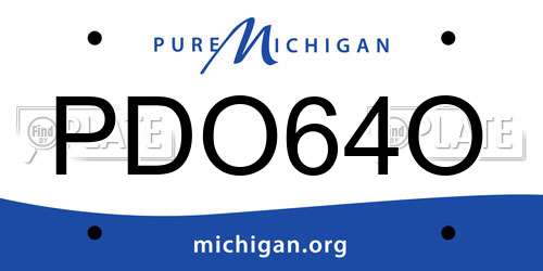 PDO64O Michigan License Plate
