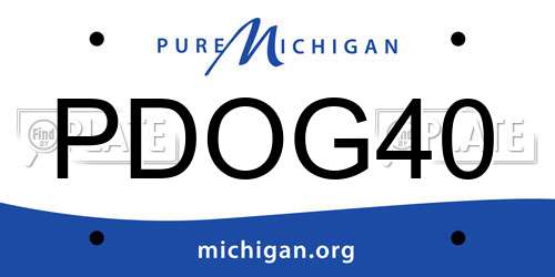 PDOG40 Michigan License Plate