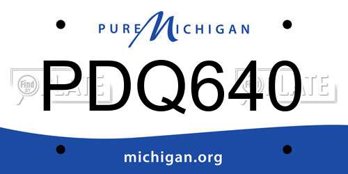 PDQ640 Michigan License Plate