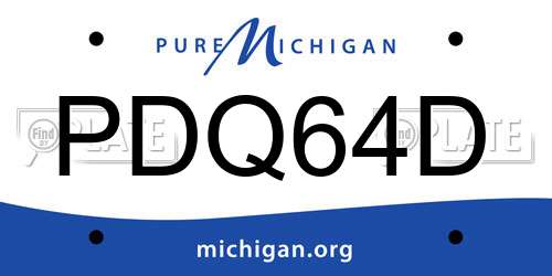 PDQ64D Michigan License Plate