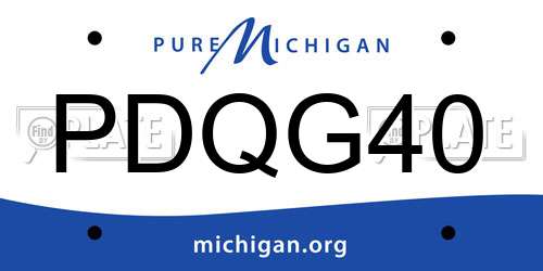PDQG40 Michigan License Plate