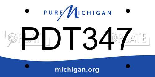 PDT347 Michigan License Plate