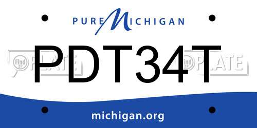 PDT34T Michigan License Plate