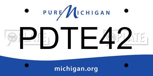 PDTE42 Michigan License Plate