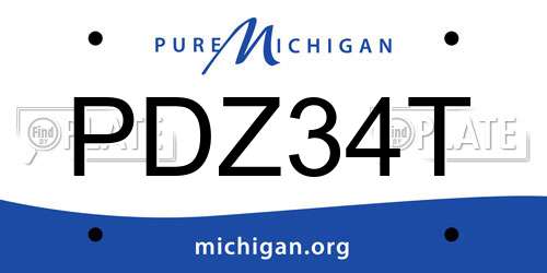 PDZ34T Michigan License Plate