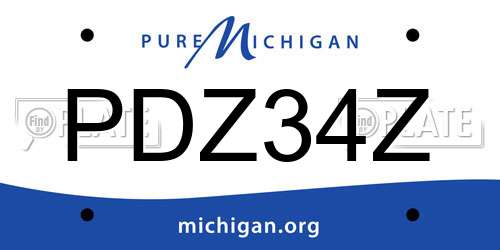 PDZ34Z Michigan License Plate