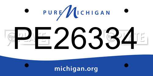 PE26334 Michigan License Plate