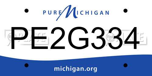 PE2G334 Michigan License Plate