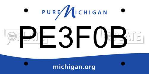 PE3F0B Michigan License Plate